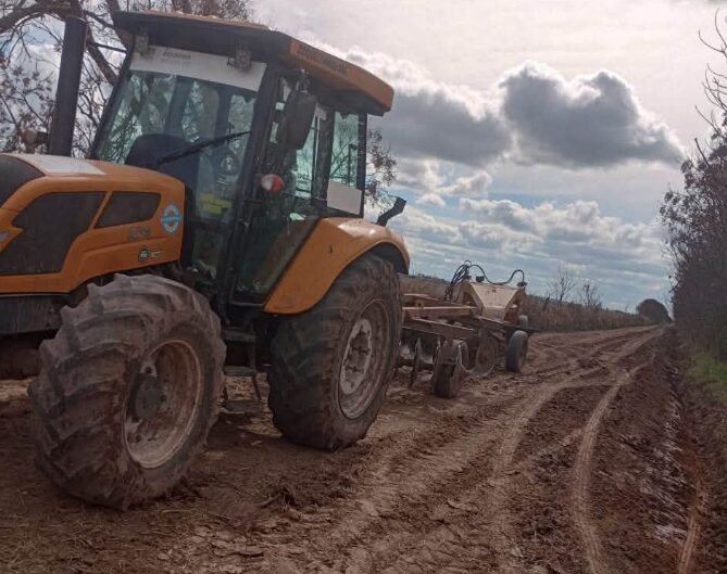 Realizan obras de mantenimiento para optimizar la transitabilidad en los caminos rurales de Matilde